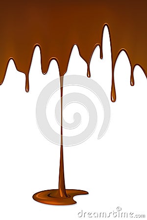 Dripping Melted Chocolate Syrup Vector Illustration