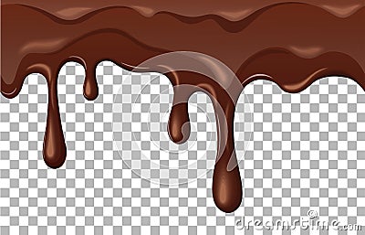 Dripping melted chocolate . Vector illustration Vector Illustration