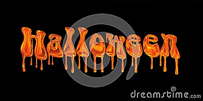 Dripping orange word Halloween Stock Photo