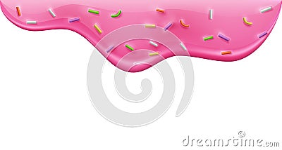 Dripping Pink Glaze Composition Vector Illustration