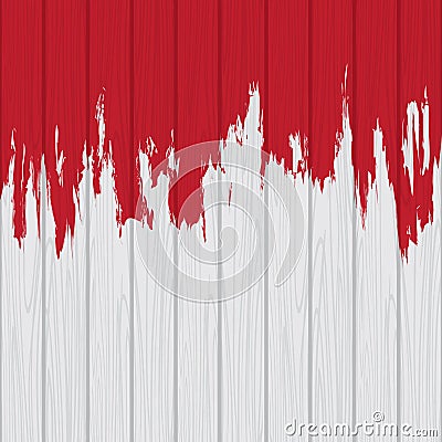 Dripping Red on White Wooden Wall Vector Illustration