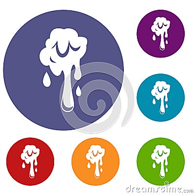 Dripping slime icons set Vector Illustration