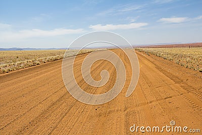 Drive through the desert of Namibia, red sand Stock Photo