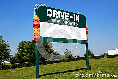 Drive-In Movie Sign Stock Photo