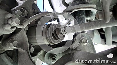 Drive shaft. assembly on a modern automobile Stock Photo