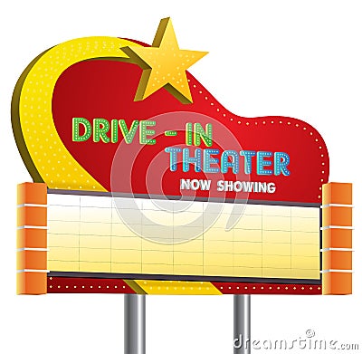 Drive in theater sign banner Stock Photo