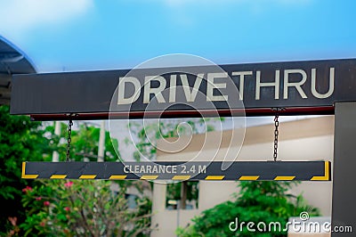 Drive thru and stop to buy food in the daytime. Stock Photo