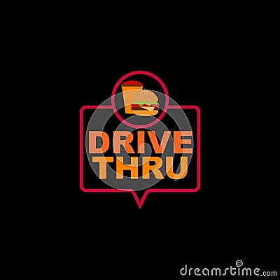 Drive thru text logo design template Vector Illustration