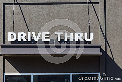 Drive Thru Window Sign Stock Photo