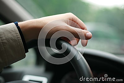 Driver hand Stock Photo