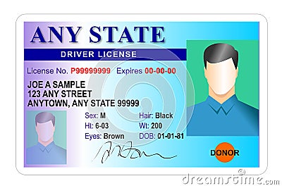 Driver license identity card Stock Photo