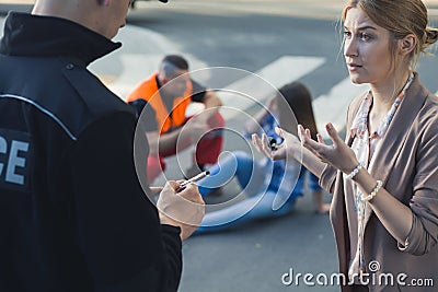 The driver raced too fast Stock Photo