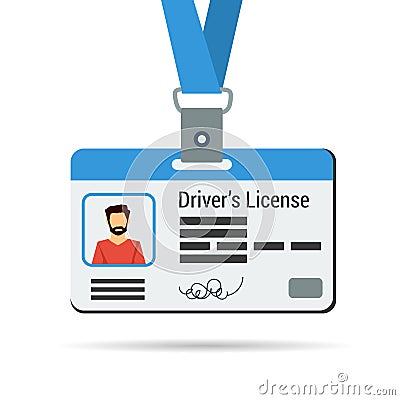 Driver`s license icon isolated Vector Illustration