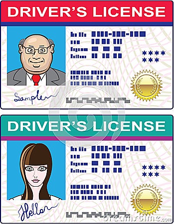 Driver's License Vector file Mans and Girls Vector Illustration