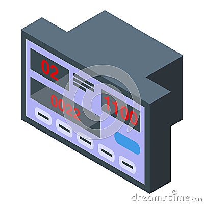 Driver taximeter icon isometric vector. Money cab Vector Illustration