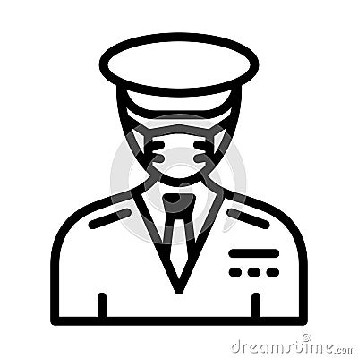 Driver Wearing mask Vector Icon which can easily modify or edit Vector Illustration