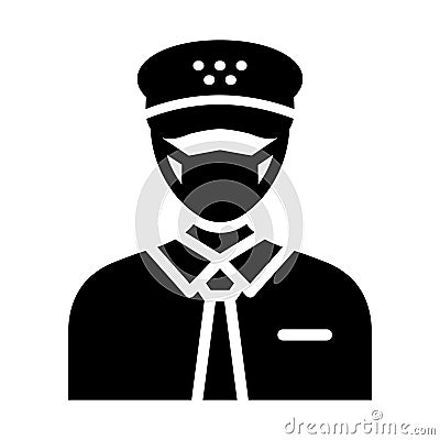 Driver Wearing mask Vector Icon which can easily modify or edit Vector Illustration
