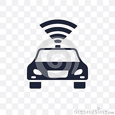 Driverless autonomous car transparent icon. Driverless autonomous car symbol design from Future technology collection. Simple Vector Illustration