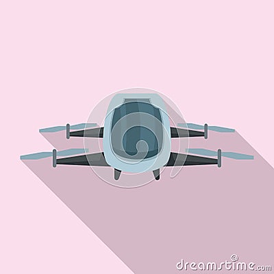 Driverless taxi drone icon, flat style Vector Illustration