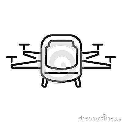 Driverless taxi drone icon, outline style Vector Illustration