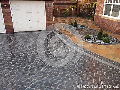 Driveway block paving Stock Photo