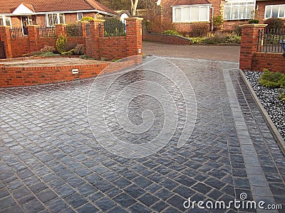 Driveway block paving Stock Photo