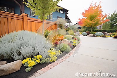 driveway borders with edible shrubbery Stock Photo