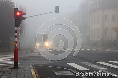 Driving on bad weather Stock Photo