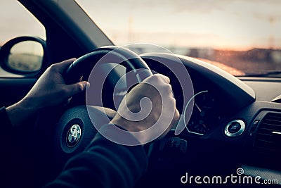 Driving a BMW 1er Editorial Stock Photo