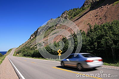 Driving on the Cabot Trail Stock Photo