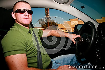 Driving a Car Stock Photo