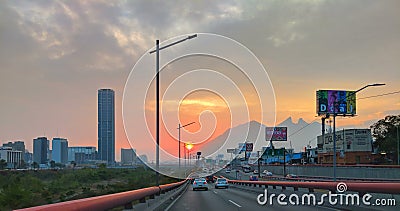 Driving through the city of Monterrey, Mexico Editorial Stock Photo