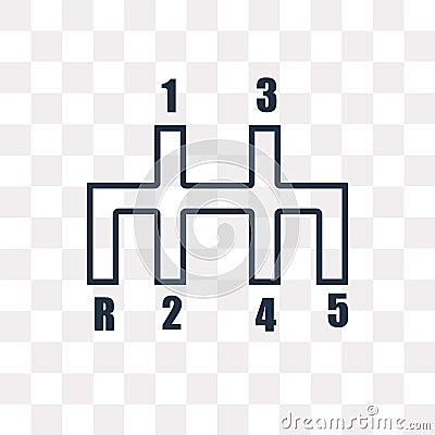Driving gear controls vector icon isolated on transparent background, linear Driving gear controls transparency concept can be us Vector Illustration