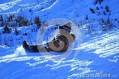 Driving from a hill. Stock Photo