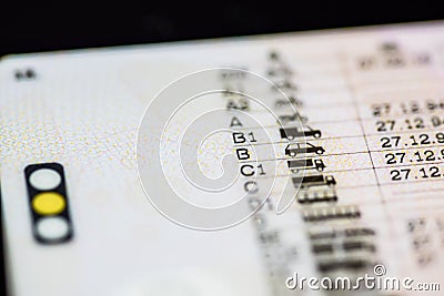 Driving licence categories Stock Photo