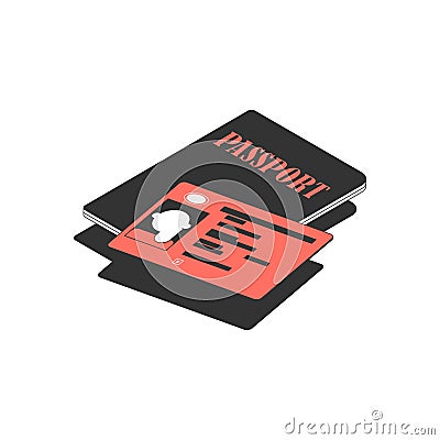 Driving License Isometric Icon Vector Illustration