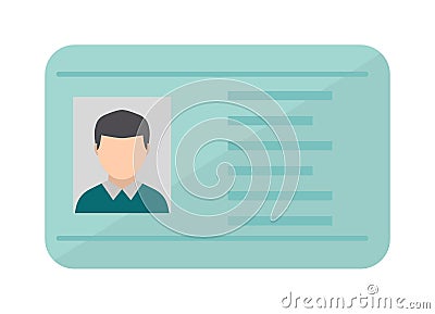 Driving national standard license flat vector illustration. Vector Illustration