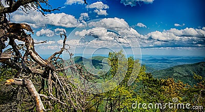 Driving by overlooks along blue ridge parkway Stock Photo