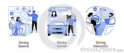 Driving school abstract concept vector illustrations. Vector Illustration