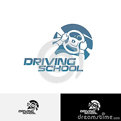 Driving school logo template Vector Illustration