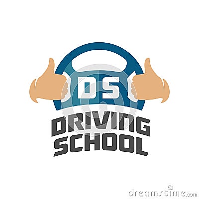 Driving school logo template Vector Illustration