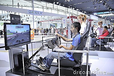 Driving simulation Editorial Stock Photo