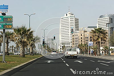 Driving in Tel Aviv, Israel Editorial Stock Photo