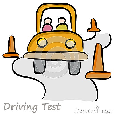 Driving Test Drawing Vector Illustration