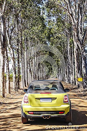 Driving through the vineyards in Margaret River Stock Photo