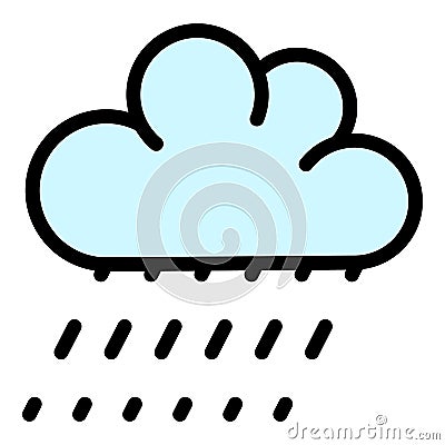 Drizzle weather icon color outline vector Vector Illustration