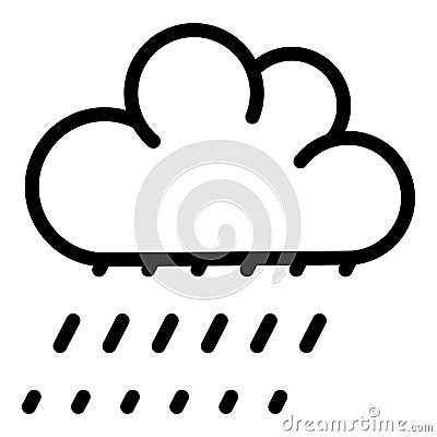 Drizzle weather icon, outline style Vector Illustration