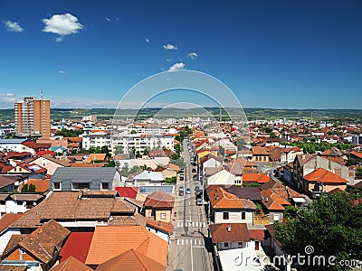 Drobeta Turnu Severin city architecture, aerial shot. Editorial Stock Photo