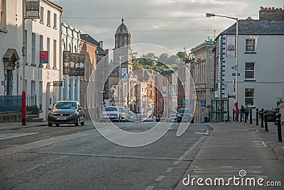 Drogheda, County Louth, Ireland, June 7th 2020. View of the Tholsel at corner of West Street from St Laurence Street, Drogheda, Co Editorial Stock Photo