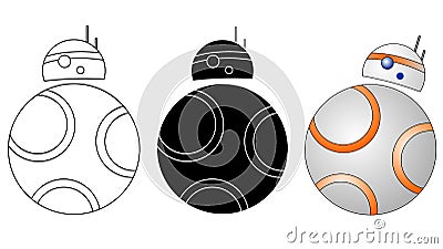 Droid, robot icon bb- 8 Vector Illustration